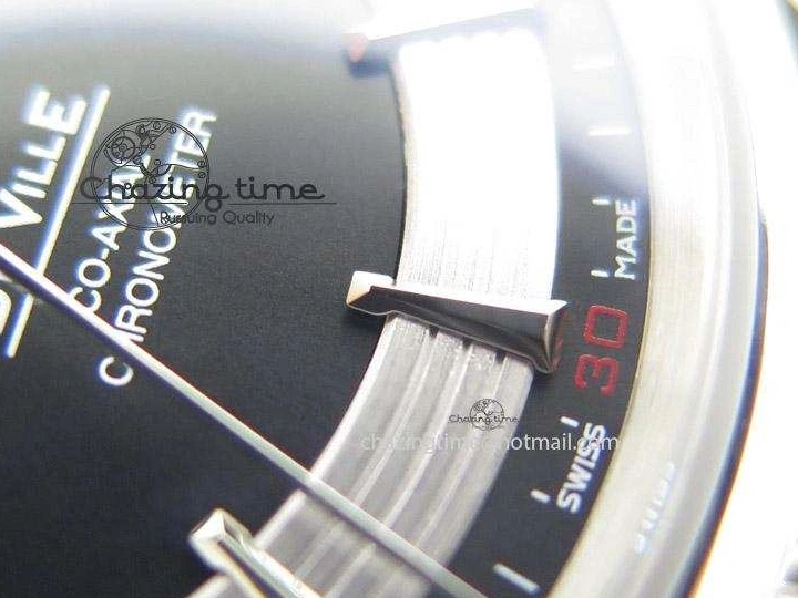 0401 De Ville Hour Vision Co-Axial 41mm SS V6F Best Edition Black Dial On SS Bracelet A BestValue 8277